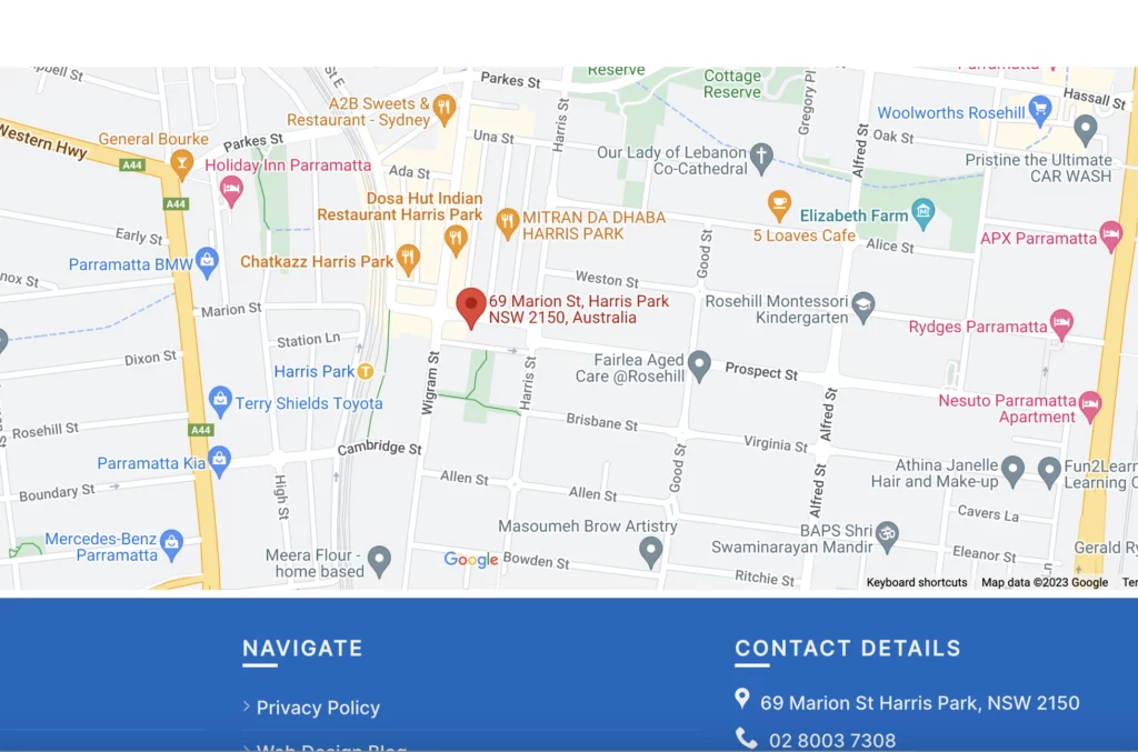 embed google maps in contact us page