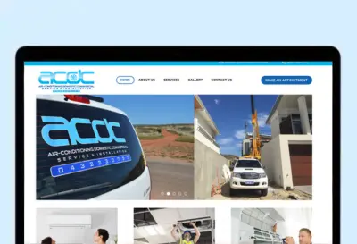 acdc air perth website designed by uniweb