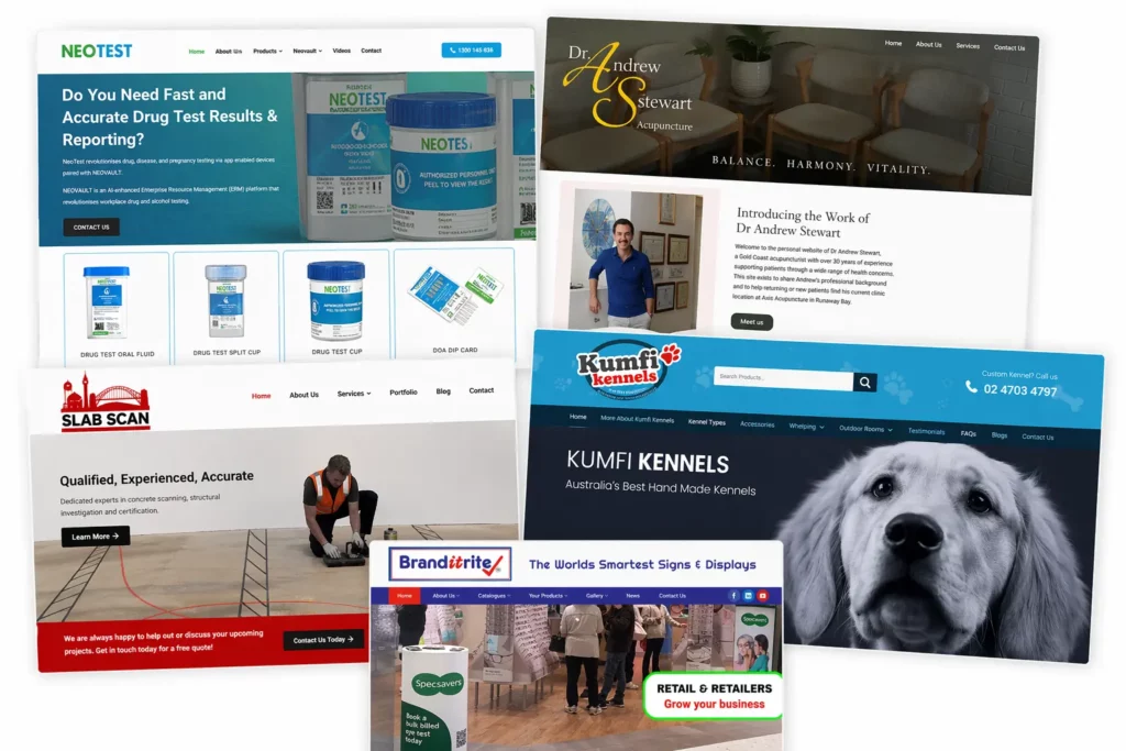 uniweb clients website collage