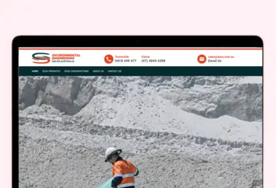 image of the website screen of environmental engineering sales australia