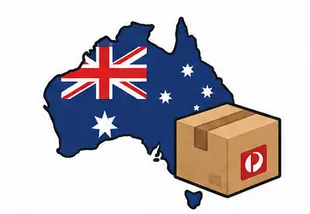 Australia map and shipping box icon for Australian WooCommerce selling