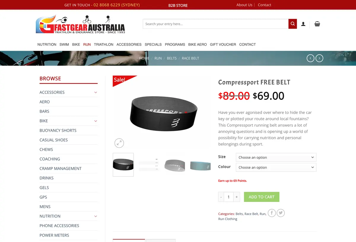 Fast Gear WooCommerce product page built by Uniweb