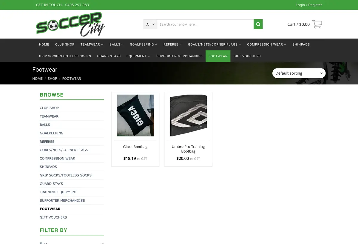 Soccer City football footwear product range built by Uniweb